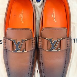 Used Louis Vuitton Men's Cognac Loafers